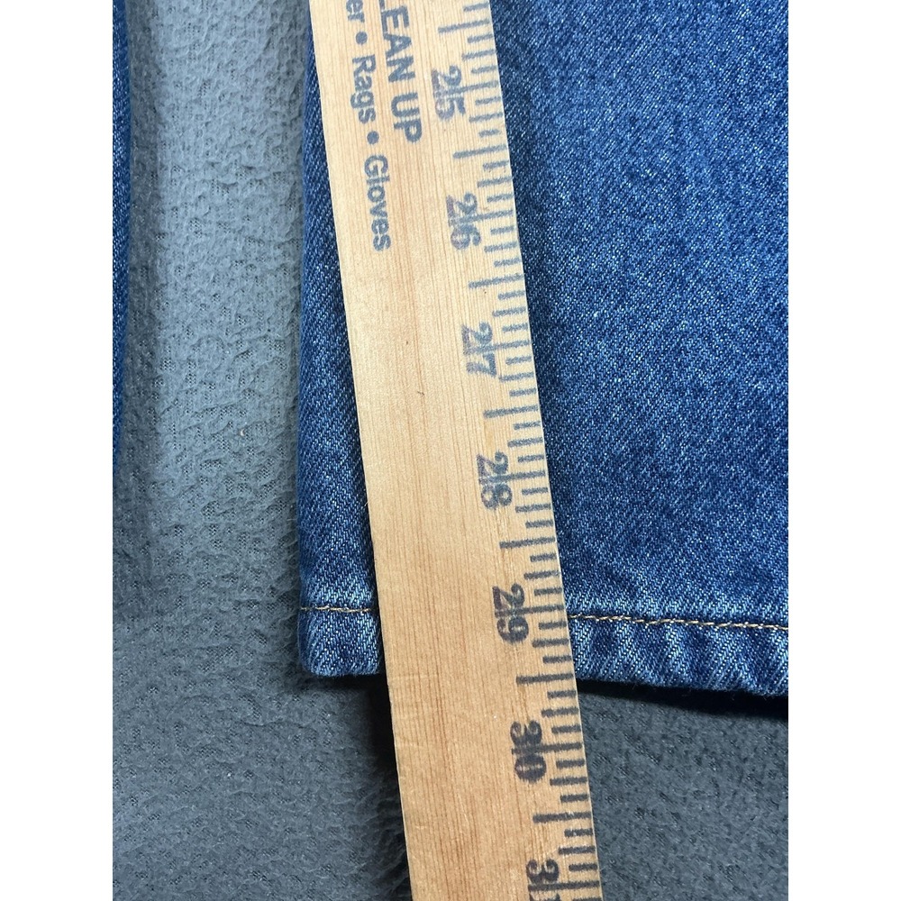 L.L.Bean Jeans Womens 14 REG Blue High Rise Flannel Lined Relaxed Straight Denim - Picture 3 of 11